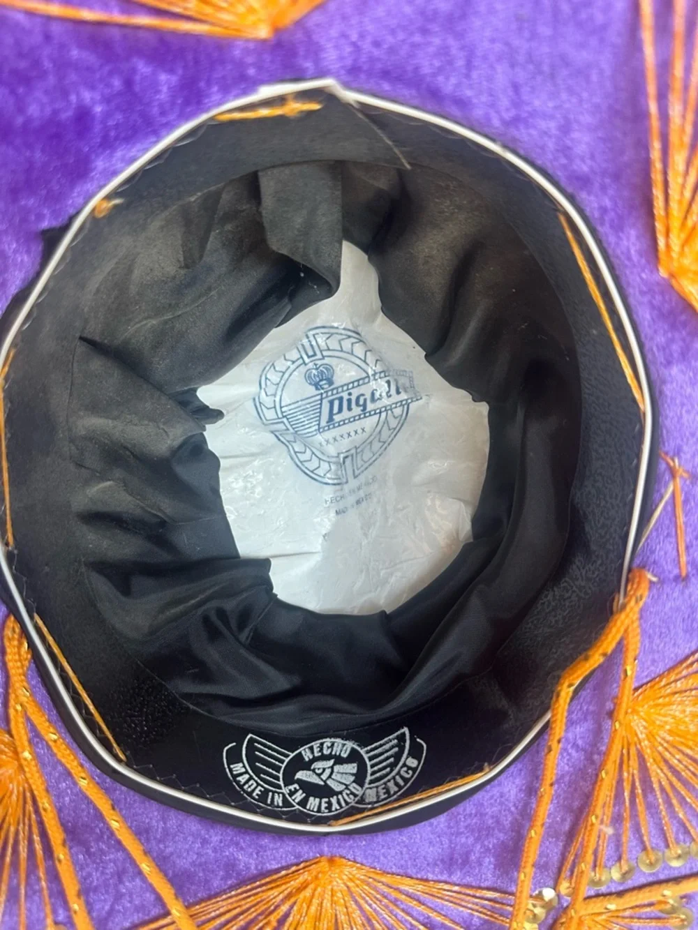 Mexican sombrero hat purple & gold - Picture 4 of 4